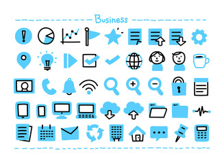 落書き風ビジネスアイコン	
