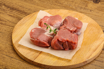Raw pork tenderloin for cooking