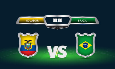 Fototapeta premium Fifa world cup Qualifier Ecuador vs Brazil 2022 Football Match