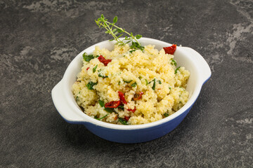 Vegetarian uisine - couscous with vegetables