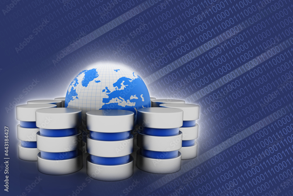 Poster 3d rendering database storage data base