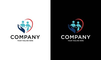 logo with the concept of family care, protecting humanity