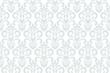 Fototapeta na wymiar Floral geometric seamless pattern. Gray and white ornament. Fabric for ornament, wallpaper, packaging, vector background