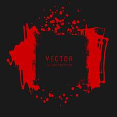 vector splats splashes and blobs of red ink paint in different shapes drips