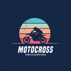 Motocross vector logo design