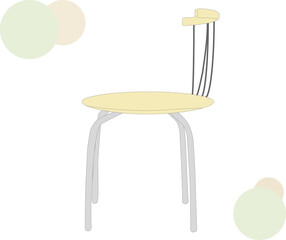 シンプルな可愛い椅子の横側