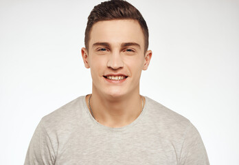 man in light t-shirt cropped view entertainment studio