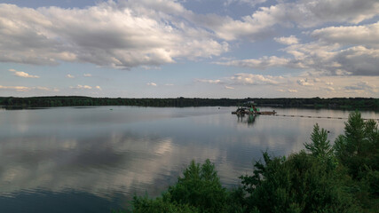 clouds over lake