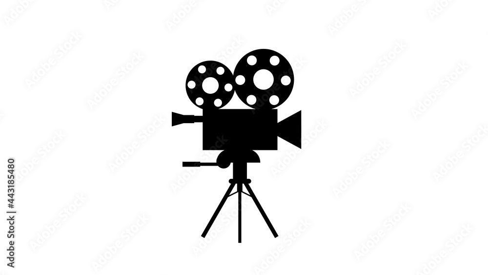 Wall mural cinema camera icon illustration white background image