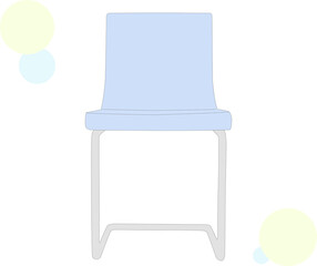 正面を向く可愛い青い椅子