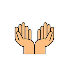Praying hands . filled flat sign for mobile concept and web design