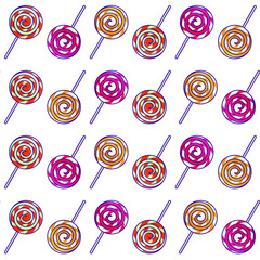 Fototapeta na wymiar Lollipops Seamless Pattern