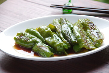 万願寺トウガラシの煮びたし　しし唐の煮びたし
家庭料理