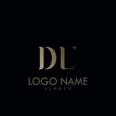 Fototapeta na wymiar Luxury Monogram Initial Logo Design Concept Letter DU