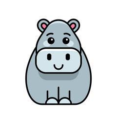 Hippo icon. Icon design. Template elements