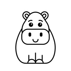 Hippo icon. Icon design. Template elements
