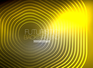 Neon color square shape lines abstract background. Shiny magic energy and motion concept, vector abstract wallpaper background