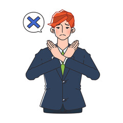 スーツを着た男性のリアクション