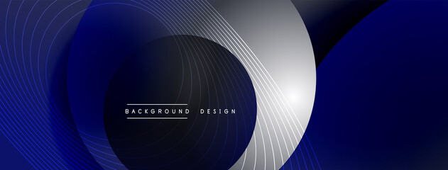 Gradient circles with shadows. Vector techno abstract background. Modern overlapping forms wallpaper background, design template