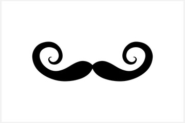 Hipster mustache clipart isolated on white. Stencil illustration. EPS 10