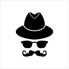 Hipster clipart isolated on white. Stencil vector stock illustration. EPS 10