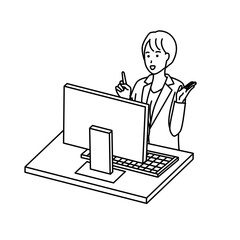 Woman working on a computer