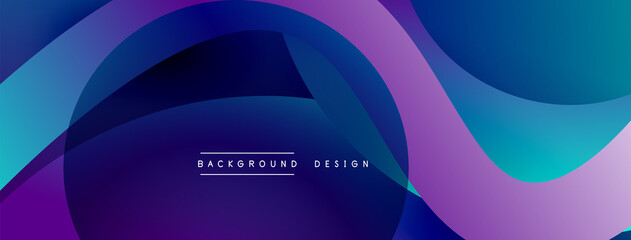 Abstract overlapping lines and circles geometric background with gradient colors