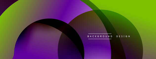 Abstract overlapping lines and circles geometric background with gradient colors