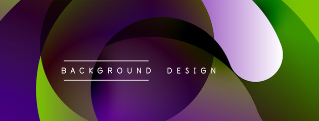 Abstract overlapping lines and circles geometric background with gradient colors