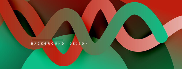 Abstract gradient background with wave line with shadow effect. Geometric composition. 3D shadow effects and fluid gradients