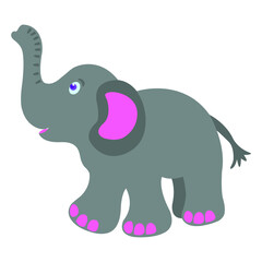 Flat Vector Elephant Illustration