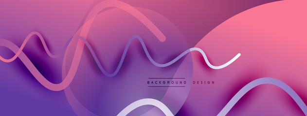 Abstract gradient background with wave line with shadow effect. Geometric composition. 3D shadow effects and fluid gradients