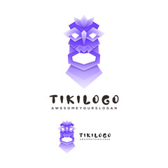 Logo template of tiki mask gradient colorful style 