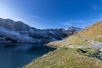 Naklejka premium Mount Snowdon Miners Track Wales Hiking path