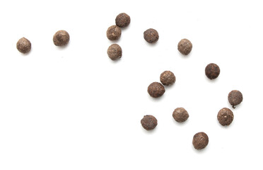 Rabbit excrement isolated over white