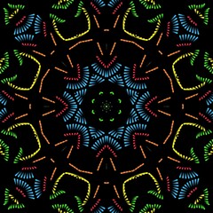 Indian Mandala pattern with black background.