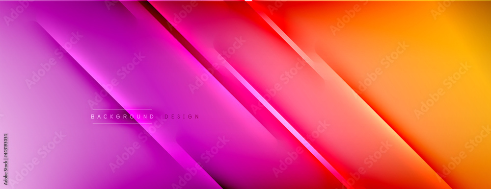 Poster abstract background - lines composition created with lights and shadows. technology or business digi