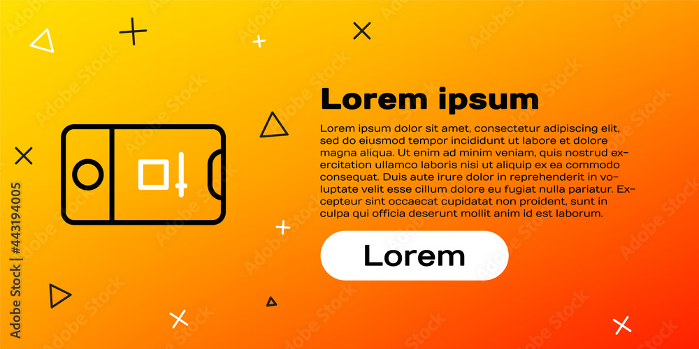 Aufkleber line mobile phone with record frame camera icon isolated on yellow background. mobile app applicatio