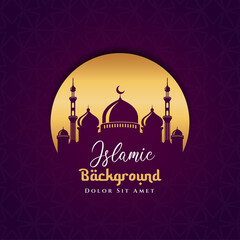 Ramadan kareem islamic background design with mosque illustration. Can be used for greetings card, backdrop or banner