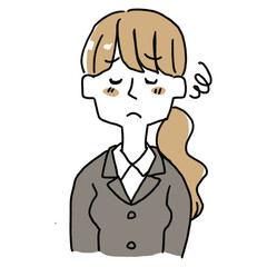 がっかりしているスーツの女性