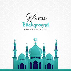 Mosque illustration islamic background design. Can be used for greetings card, backdrop or banner