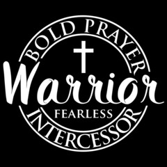 Fototapeta na wymiar warrior fearless bold prayer intercessor on black background inspirational quotes,lettering design
