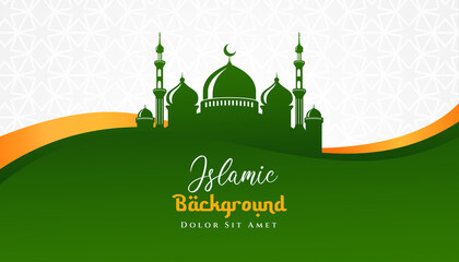 Fototapeta premium Islamic background design with mosque illustration. Can be used for greetings card, backdrop or banner