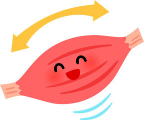 リラックスした柔らかい筋肉のキャラクター