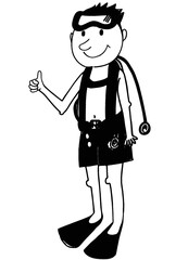 Boy scuba diver