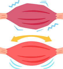 強張った筋肉としなやかな筋肉のイメージ