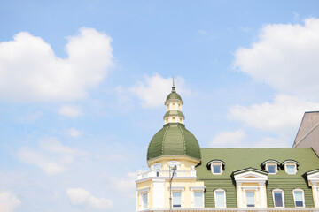 Facade of an architectural building, a historical building of the city of Kharkov.