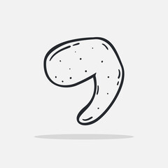 Hand drawn chicken wings icon Design Template. vector sketch doodle illustration. Outline style, Perfect for food concepts, diet infographics, icons or web design, street restaurants menu