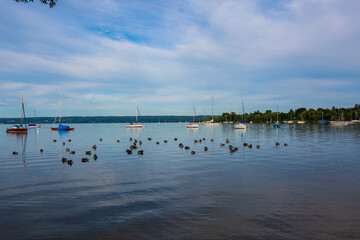 Ammersee mit Segelbooten