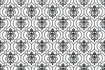 Floral design element. Black and white. Graphic ornament royal wallpaper vector background.